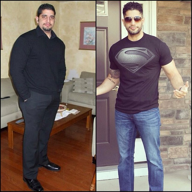 Client transformation showing weight loss and fitness progress through personalized training