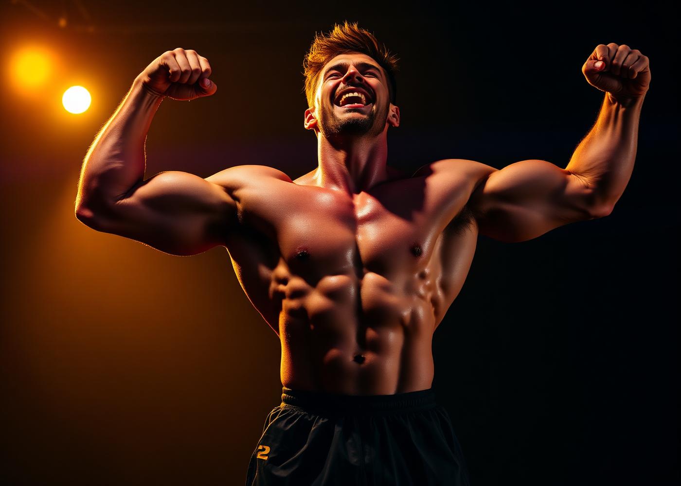 Triumphant athlete after recovery